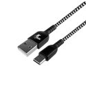 Xtech – USB cable – 4 pin USB Type A – 24 pin USB-C – 1.8 m – Black & white – Braided-XTC-511