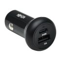 Tripp Lite USB Car Charger Dual-Port with 24W Charging – USB-C (24W) PD 3.0, USB-A (24W) QC 3.0, Black – Adaptador de corriente para el coche – 24 vatios – 3 A – PD 3.0, QC 3.0 – 2 conectores de salida (USB, USB-C) – negro