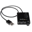 StarTech.com Tarjeta de Sonido Estéreo USB Externa Adaptador Conversor con Salida SPDIF – 1x USB A Macho – 2x Mini-Jack Hembra – Negro – Tarjeta de sonido – de 24 bits – 96 kHz – estéreo – USB 2.0 – para P/N: MU15MMS, MU6MMS