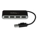 StarTech.com Concentrador Ladrón USB 2.0 de 4 Puertos con Cable Integrado – Hub Portátil USB 2.0 de 4 Puertos Alimentado por el Bus – Hub – 4 x USB 2.0 – sobremesa