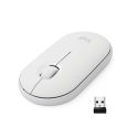 Logitech Pebble M350 – Ratón – óptico – 3 botones – inalámbrico – Bluetooth, 2.4 GHz – receptor inalámbrico USB – blanco
