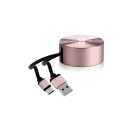 Klip Xtreme – USB-C cable – 24 pin USB-C – 4 pin USB Type A – 1 m – Rose gold – Retractable