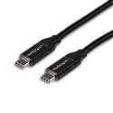 StarTech.com Cable de 2m USB-C a USB-C con capacidad para Entrega de Alimentación de 5A – USB TipoC – Cable de Carga USBC – USB 2.0 – Cable USB – 24 pin USB-C (M) recto a 24 pin USB-C (M) recto – Thunderbolt 3 / USB 2.0 / USB 3.0 / USB 3.1 – 5 A – 2 m – negro