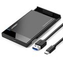Caja de Disco Duro USB 3.0 con UASP para HDD/SSD SATA III de 2,5 Pulgadas y 7mm de Espesor – Carcasa SuperSpeed SATA de 6Gbps – Caja de almacenamiento – 2.5” – SATA 6Gb/s – USB 3.0 – negro